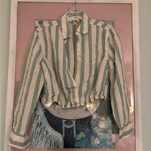 Striped Green and White Blouse